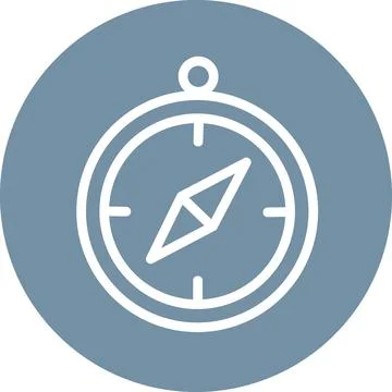 Gray Circle Navigation Compass Direction Icon 스톡 일러스트