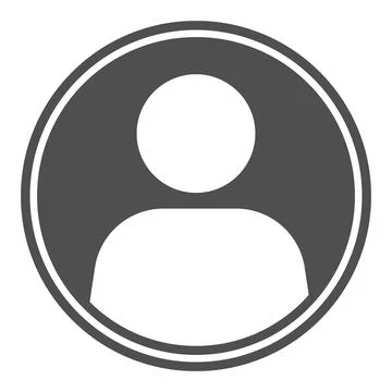 Gray Circle User Icon, Profile Avatar, Simple Symbol Stock Illustration