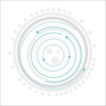 Gray circles with blue arrows Stock Illustration
