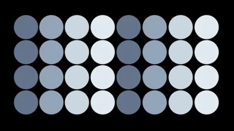 Gray Circles Grid Fading - Minimal Monochrome Pattern Black BG 4K Stock Footage 346330563