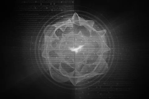 Gray circular glow wave. scifi or game background. Stock Illustration