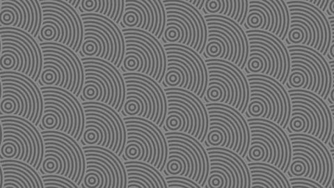 Gray circular pattern fills the frame with repeating concentric arcs and smal Illustrazione stock