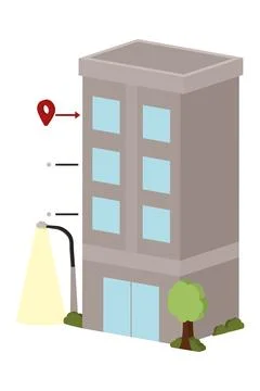 Gray city building Ilustración de archivo