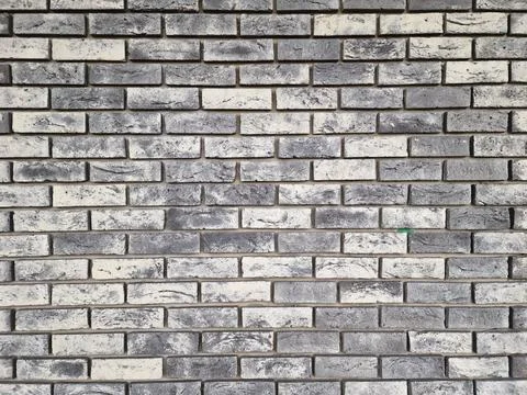 Gray clinker bricks pattern close up Stock Photos