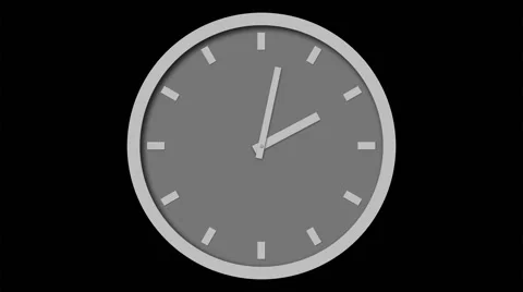 Gray clock on black Background Stock Footage 46596284