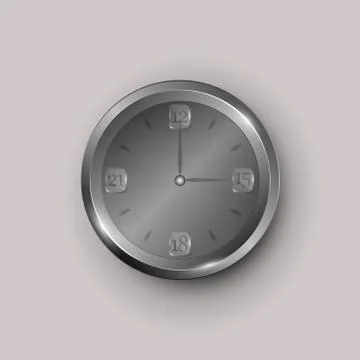 Gray clock face Stock Illustration