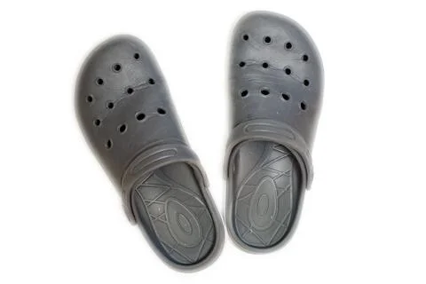 Gray clogs shoes Stock Photos