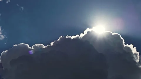 Gray cloud covers the sun Stock Footage 202173879