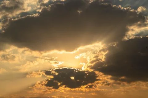 Gray cloud floating come to cover sun Fotos Stock