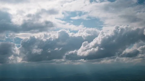 Gray cloud moving blue sky before rain, Video UHD 4k, 3840x2160 at 24 farmes  Stock Footage 90958218