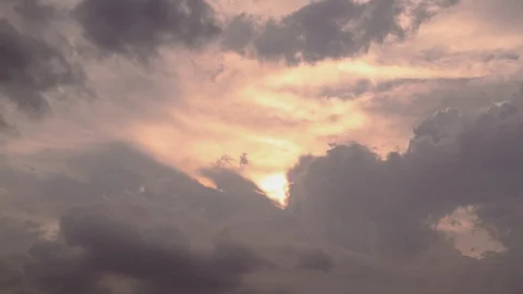 The gray of the cloud moving to open the sunlight. Stock Footage 125563814