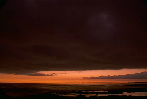 Gray Cloud Ocean Sunrise NTSC Stock Footage 532208