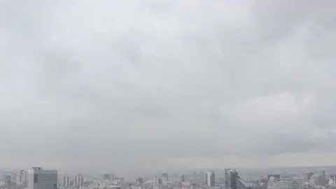 GRAY CLOUDS AND INDUSTRIAL ZONE VIEW Vídeo Stock 166511157