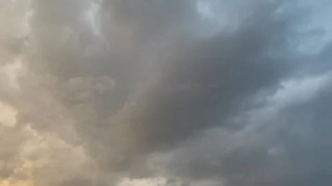 Gray clouds moving in the stormy sky. HD video shooting Stock Footage 155285989