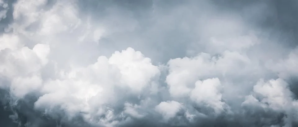 Gray clouds natural background, dramatic sky, beautiful sky, wide banner size Stock Photos