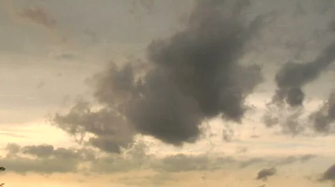 Gray clouds at sunset Stock Footage 178708