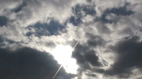 Gray clouds in time laps in the sky Stock Footage 166090755