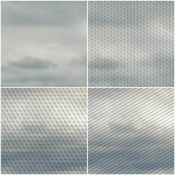 Gray cloudy sky. Collection of abstract multicolored backgrounds. Natural Illustrazione stock