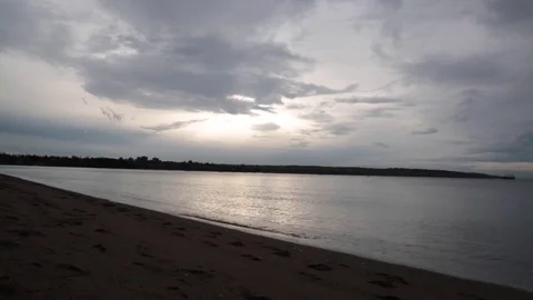 Gray cloudy sky ocean Stock Footage 70883366