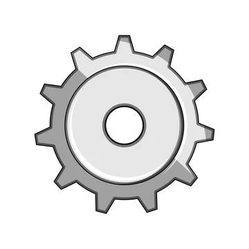 Gray cogwheel vector illustration representing mechanism and settings 스톡 일러스트