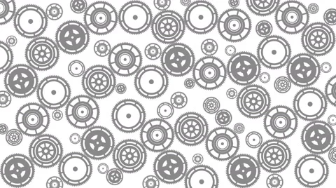 Gray cogwheels on the white background. 4k animation. Seamless loop. Stock Footage 40684583