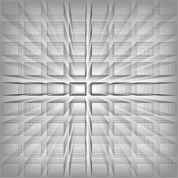Gray color abstract infinity background, 3d structure with rectangles forming Illustrazione stock