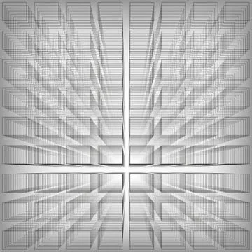 Gray color abstract infinity background, 3d structure with rectangles forming Illustrazione stock