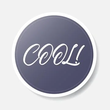 Gray color circle shape sticker with positive phrase, vector illustration. Illustrazione stock