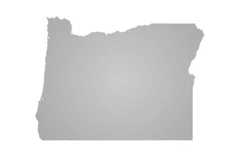 Gray color Oregon map, blank Map, empty map of Oregon Stock Illustration