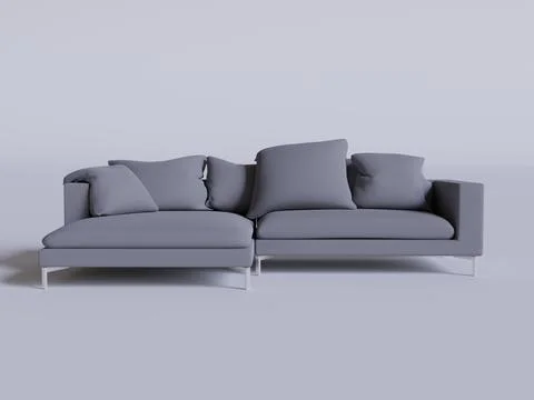 Gray color sofa rendered front view Illustrazione stock