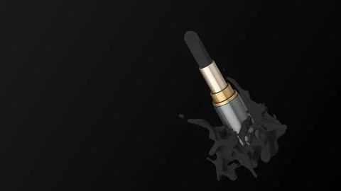 Gray colored lipstick with liquid splash Illustrazione stock