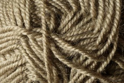 Gray colored yarn wool closeup background texture Foto stock