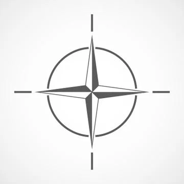 Gray compass icon. Vector illustration. Stock Illustration