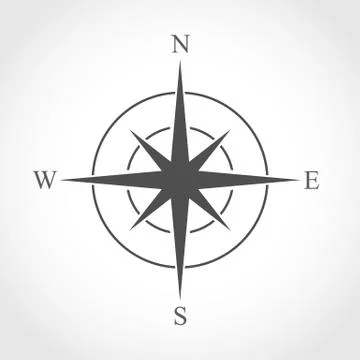 Gray compass icon. Vector illustration. Stock Illustration