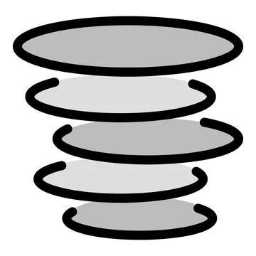 Gray concentric ellipses rotating and creating visual effect Stock Illustration