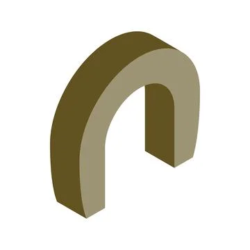 Gray concrete arch icon, isometric 3d style Stock Illustration