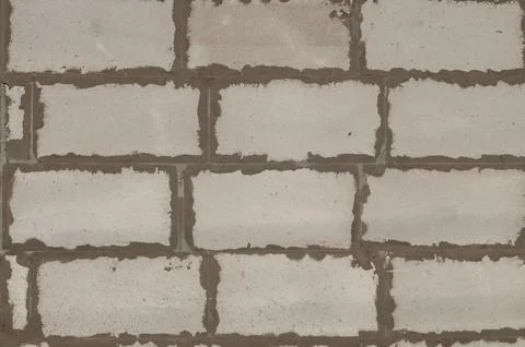 Gray Concrete Block Wall Texture, Close-Up View Stock Photos