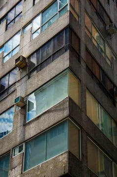 A gray concrete building Foto stock