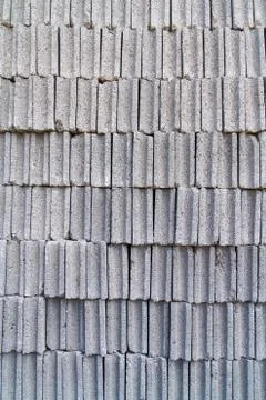 Gray concrete construction block wall Stock Photos