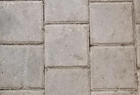 Gray Concrete Paving Blocks with Rectangular Pattern Stock Photos