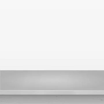 Gray concrete stone table top isolated on white background, promotional web Stock Illustration