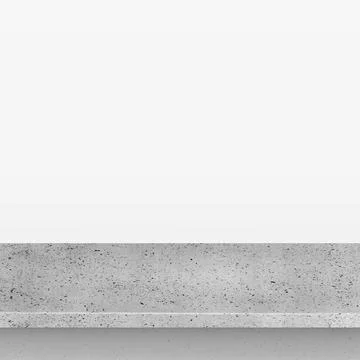 Gray concrete stone table top isolated on white background, promotional web Illustrazione stock
