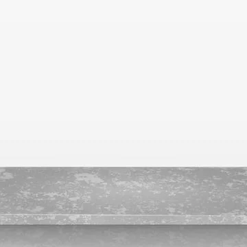 Gray concrete stone table top isolated on white background, promotional web Illustrazione stock