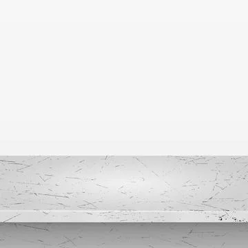 Gray concrete stone table top isolated on white background, promotional web t Stock Illustration