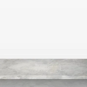 Gray concrete stone table top isolated on white background, promotional we... Stock Photos