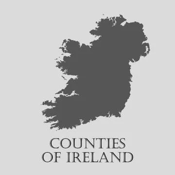 Gray Counties of Ireland map - vector illustration Stock Illustration