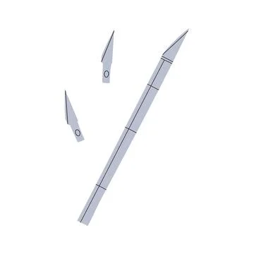 Gray craft knife for creativity Stock Illustration