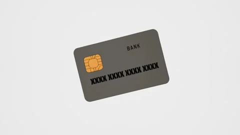 The gray credit card cyclically approaches and moves away. Stock Footage 281867646