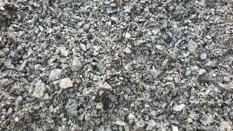 Gray crushed stone for road construction Stock Photos