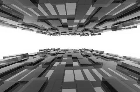 Gray cubes abstract background pattern. 3d illustration. Stock Illustration